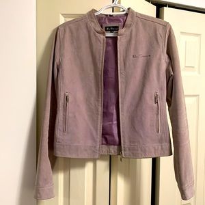 Ben Sherman purple leather jacket size UK 10.